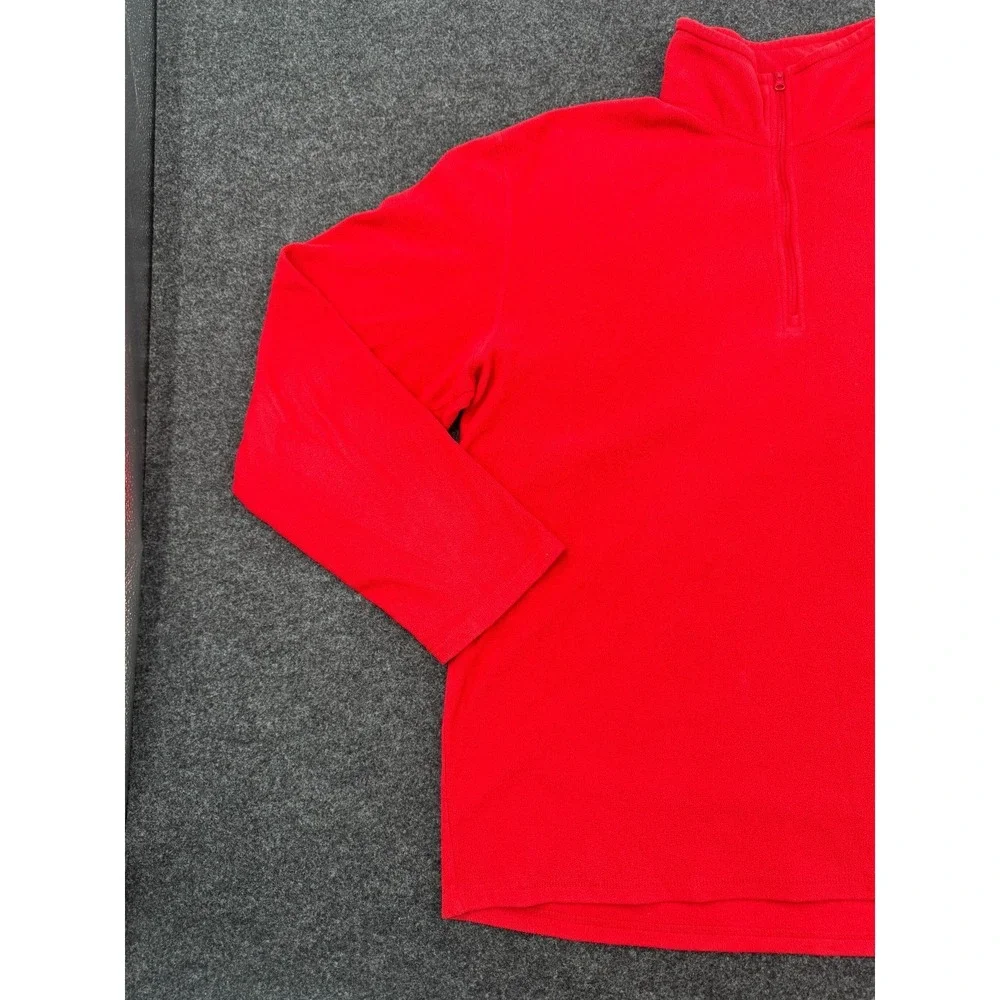 The North Face Polartec Classic Fleece Jacket Men XL Red 1/4 Zip Outdoor Thermal